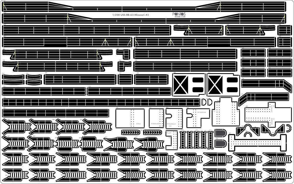 Pontos 23005F1 USS BB-61 Iowa 1944 Detail Up Set (20B Deck Blue stained wooden deck) 1/200 – immagine 7