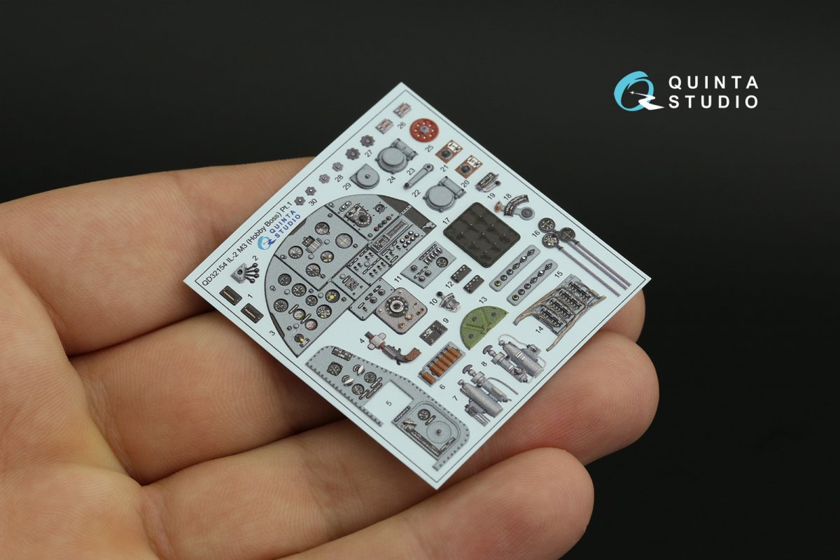 Quinta Studio QD32154 IL-2M3 3D-Printed &amp;amp; coloured Interior on decal paper (Hobby Boss) 1/32 – immagine 7