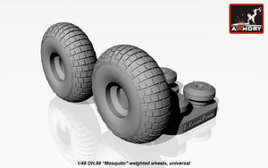 Armory Models AW48402 deHavilland DH.98 Mosquito wheels, “checkerboard” tyre pattern, weighted 1/48 – immagine 2