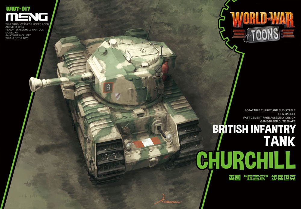 Meng Model WWT-017 World War Toons Churchill British Infantry Tank