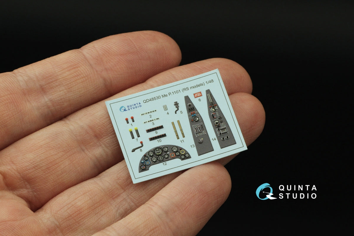 Quinta Studio QD48530 Me P.1101 3D-Printed &amp;amp; colored Interior on decal paper (RS models) 1/48 – image 5