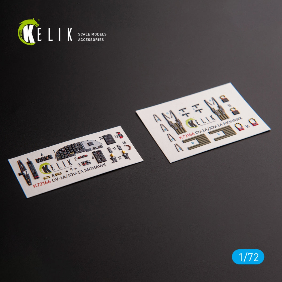 KELIK K72166 OV-1A/JOV-1A MOHAWK - interior 3D decals for ClearProp kit 1/72