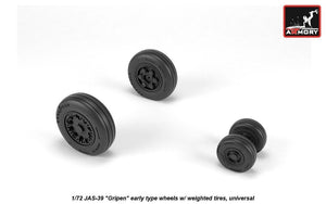 Armory Models AW72503 JAS-39 Gripen wheels w/ weighted tires, early 1/72 – immagine 2
