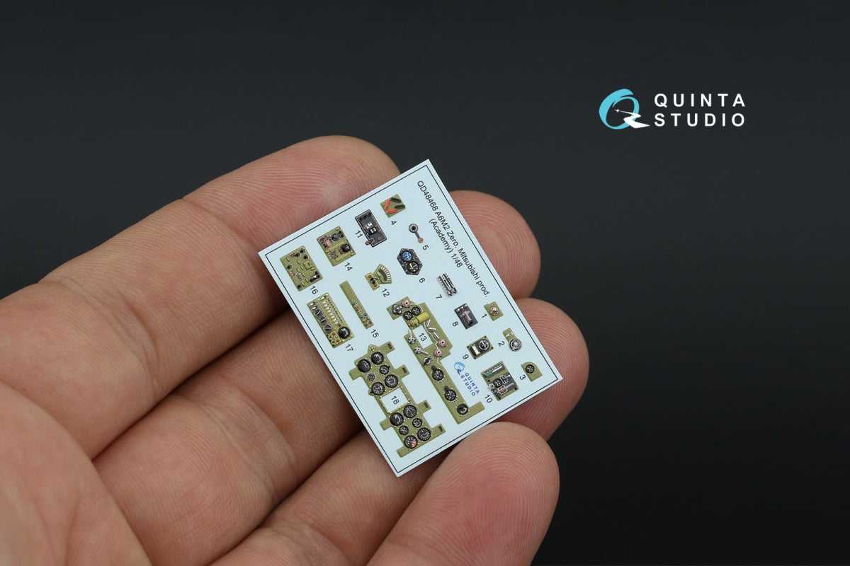 Quinta Studio QD48468 A6M2 Zero (Mitsubishi Prod.) 3D-Printed coloured Interior on decal paper (Academy) 1/48 – imagen 3