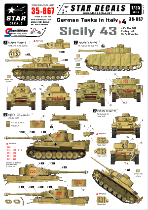 Star Decals 35-867 Chars allemands en Italie 4 1/35