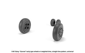 Armory Models AW48410 Fairey Gannet early type wheels w/ weighted tires of straight tire pattern 1/48 – zdjęcie 4