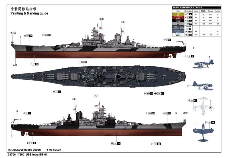 Trumpeter 03706 USS Iowa BB-61 1/200 – image 2
