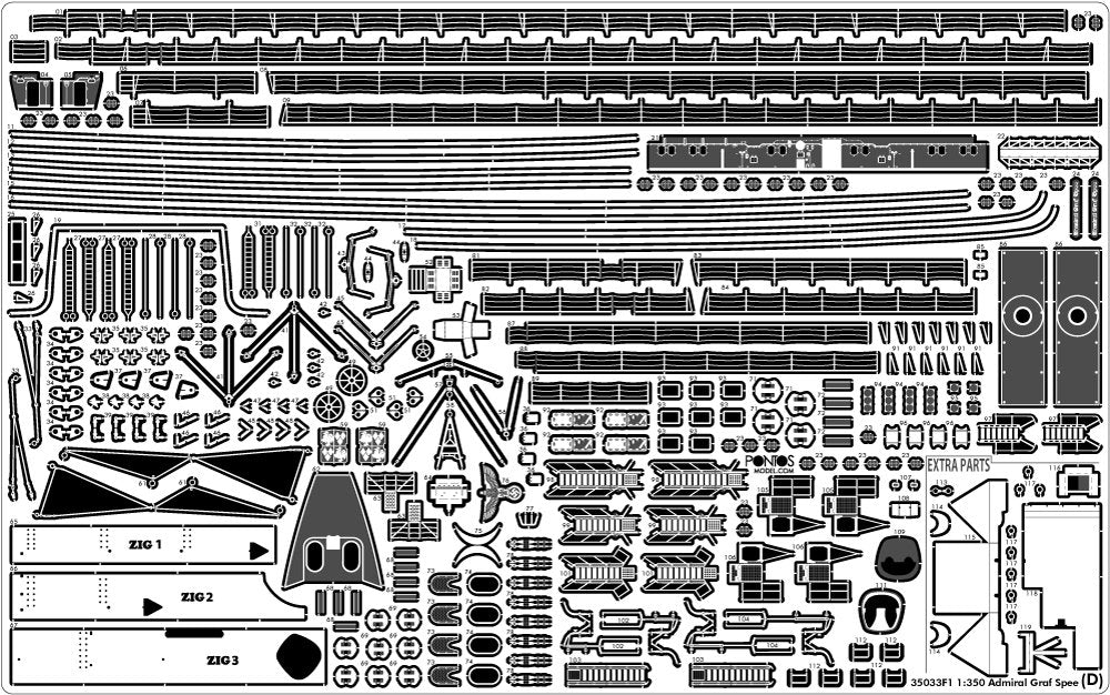 Pontos 35033F1 ADMIRAL GRAF SPEE 1939 Detail Up Set 1/350 – zdjęcie 13