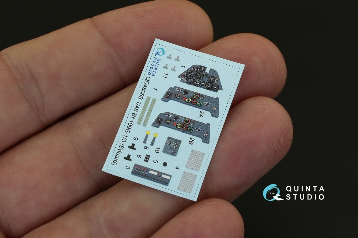 Quinta Studio QD48086 Bf 109E-1/E-3 3D-Printed &amp;amp; coloured Interior on decal paper (for Eduard kit) 1/48 – imagen 4