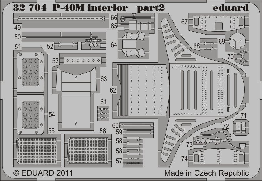 Eduard 32704 P-40M interior S. A. 1/32 Hasegawa – immagine 2
