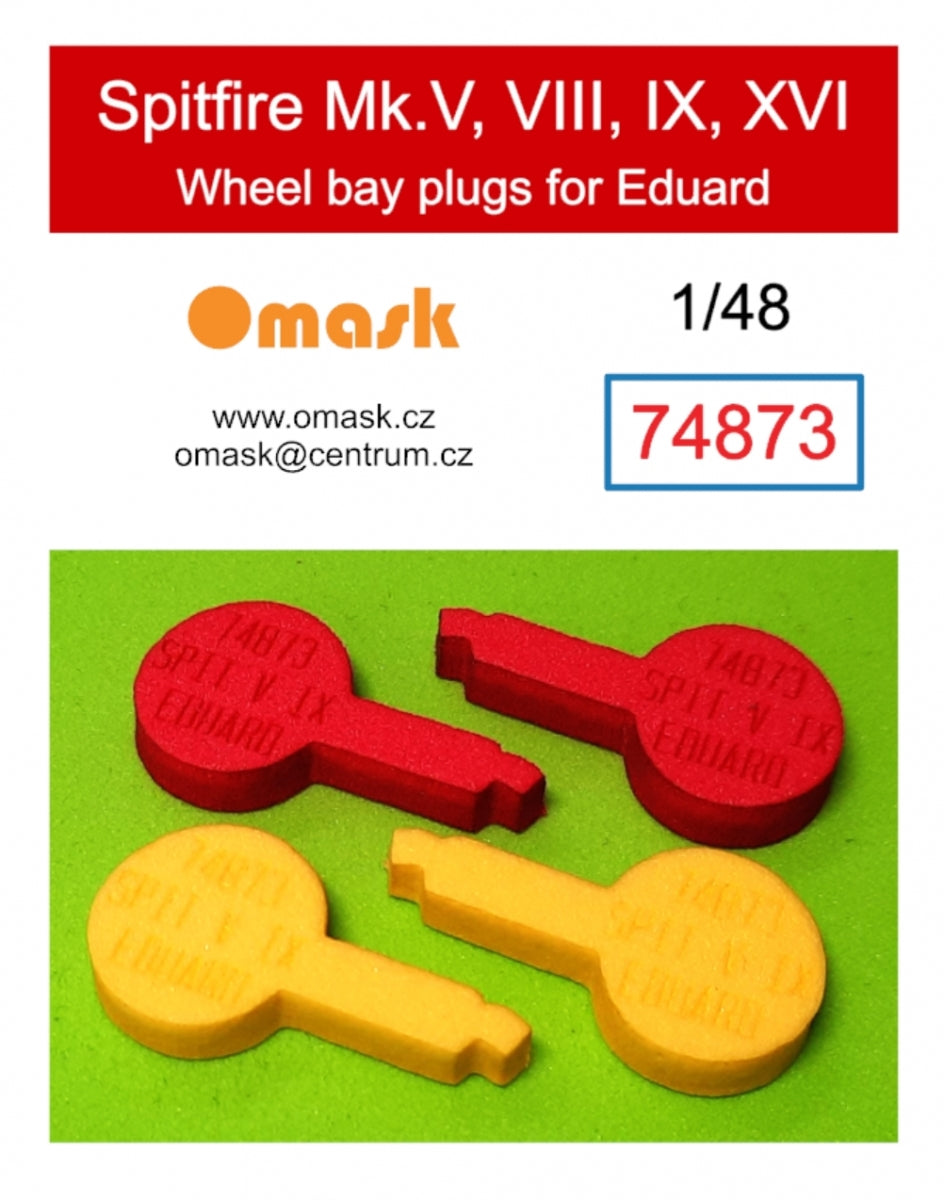 Omask 74873 Spitfire Mk.V, VIII, IX, XVI wheel bay plugs (for Eduard) 1/48