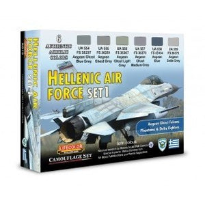 Coffret de peinture acrylique Lifecolor XS15, motif Armée de l&amp;#39;air hellénique, lot de 1 (6 x 22 ml)