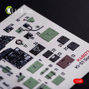 KELIK K48077 Ki-51 Sonia interior 3D decals for WingsyKits kit 1/48 – image 5