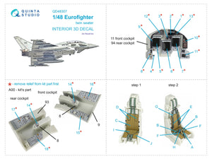Quinta Studio QD48307 Eurofighter twin seater 3D-Printed coloured Interior on decal paper (Revell) 1/48 – Bild 2