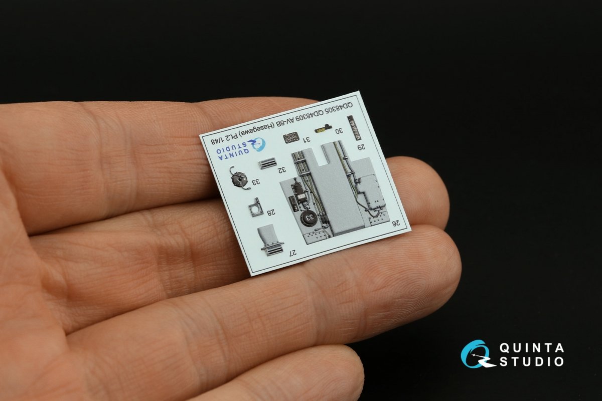 Quinta Studio QD48305 AV-8B Early 3D-Printed &amp;amp; coloured Interior on decal paper (Hasegawa) 1/48 – immagine 7