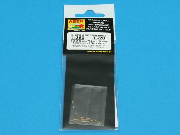 Aber 350L-20 Set of 12 pcs 76,2 mm (3in/50) barrels for US Navy ships 1/350 – immagine 3