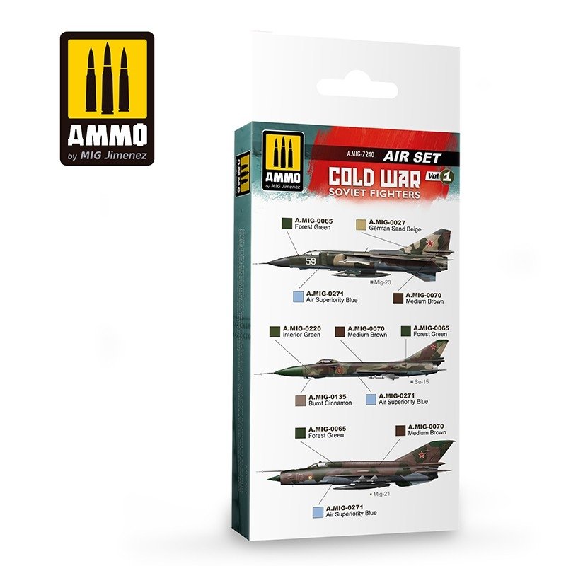 AMMO of Mig Jimenez 7240 COLD WAR VOL.1 SOVIET FIGHTERS SET 6x17ml – immagine 2