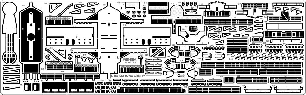 Pontos 35010F1 USS BB-64 Wisconsin 1991 Detail Up Set 1/350 – immagine 10