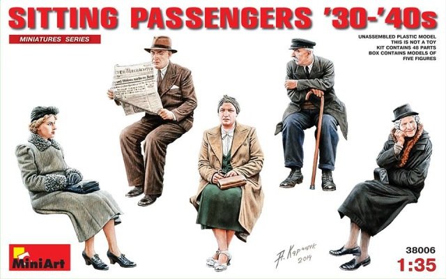 MiniArt 38006 SITTING PASSENGERS &amp;#39;30-&amp;#39;40s 1/35