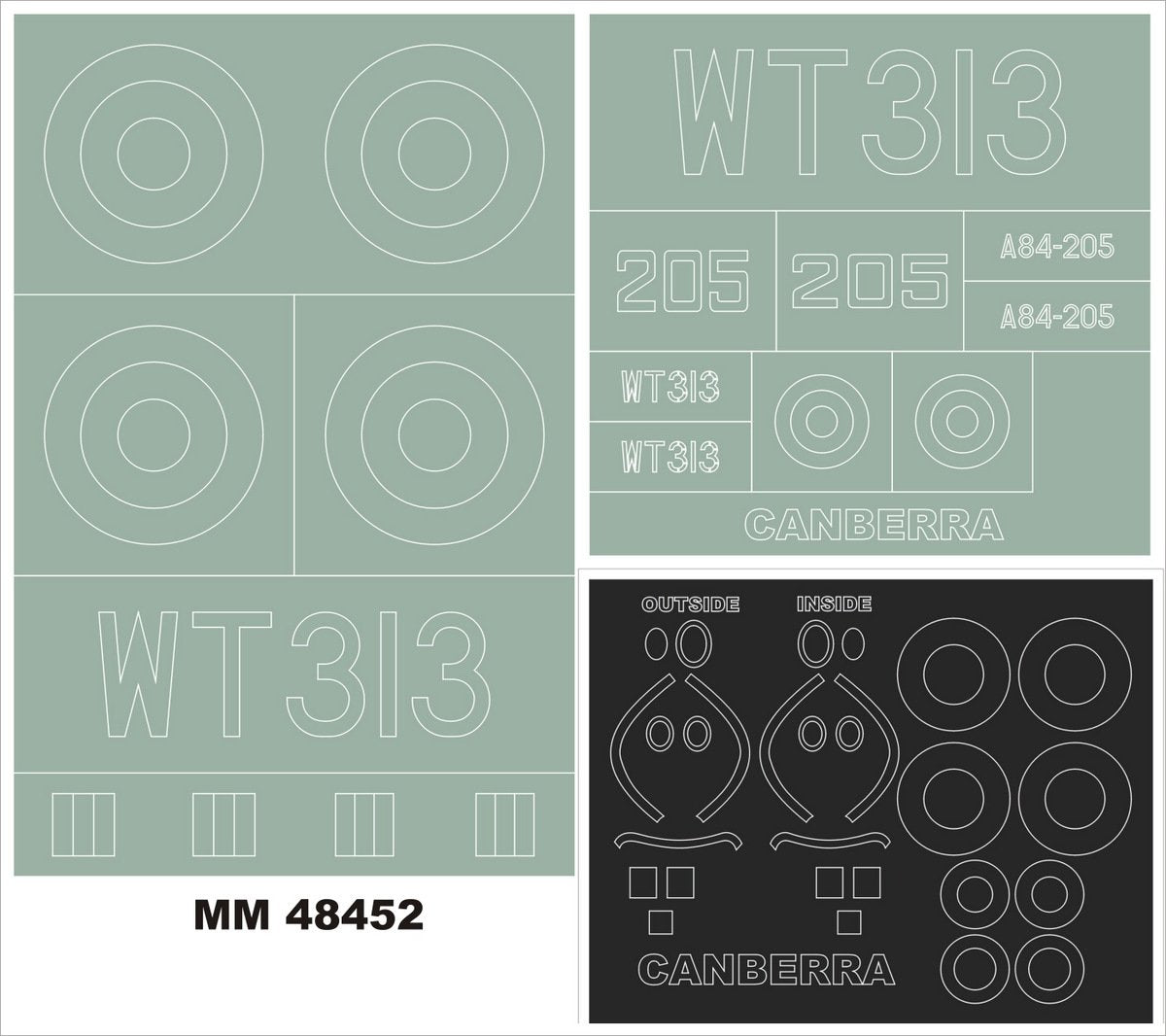 Montex MM48452 CANBERRA B6/B20 AIRFIX 1/48