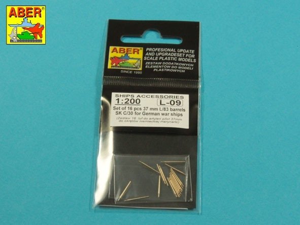 Aber 200L-09 Zestaw 16 luf 37 mm L/83 SK C/30 do Niemieckich okrętów 1/200 – Bild 3