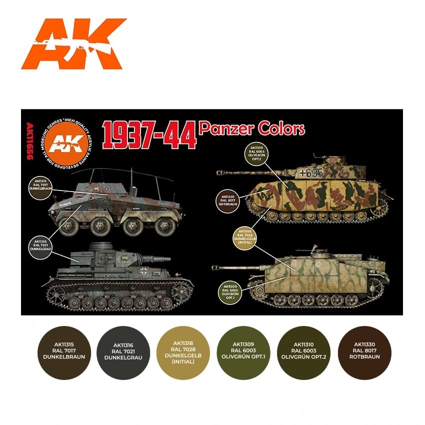 AK Interactive AK11656 3G 1937-44 PANZER COLORS 6x17 ml – imagen 2
