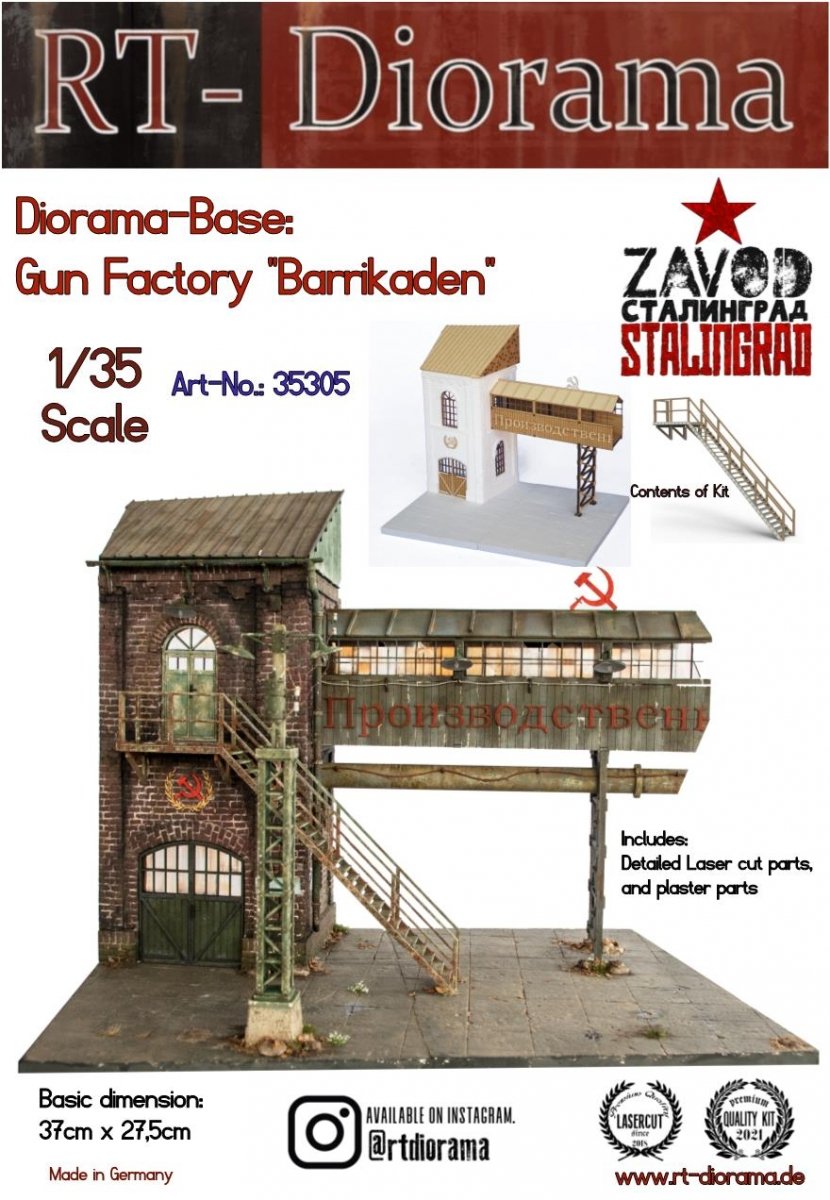 RT-Diorama 35305 Diorama-Base: Gun Factory &amp;quot;Barrikaden&amp;quot; 1/35