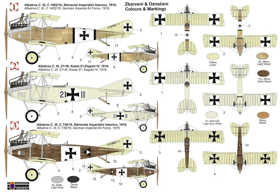 Kovozavody Prostejov KPM0344 Albatros C.III 1/72 – zdjęcie 2