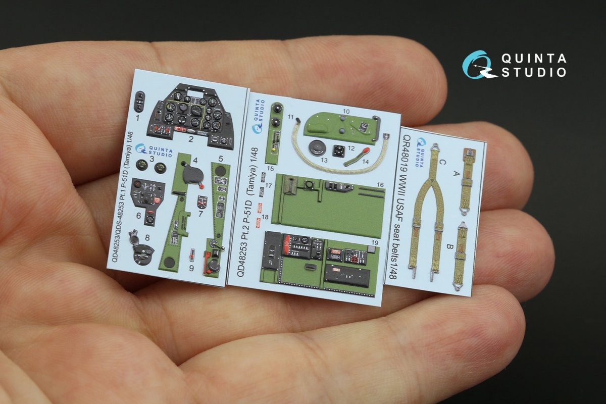 Quinta Studio QD48253 P-51D 3D-Printed &amp;amp; coloured Interior on decal paper ( Tamiya ) 1/48 – immagine 8