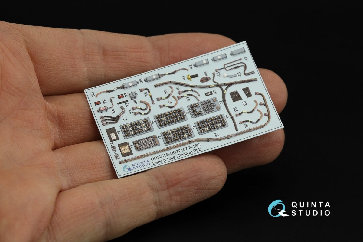 Quinta Studio QD32155 F-15C Early/F-15A/F-15J early 3D-Printed &amp;amp; coloured Interior on decal paper (Tamiya) 1/32 – Bild 4