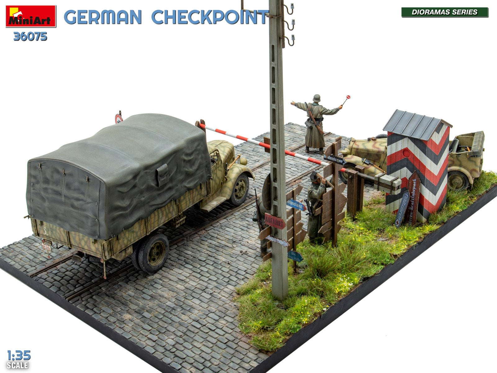 MiniArt 36075 German Checkpoint. 3t Cargo Truck 3,6-36S &amp;amp; Kfz.1 Type 170VK w/ Feldgendarmerie. Big Set 1/35 – zdjęcie 7