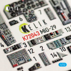 KELIK K72043 MIG-29 FULCRUM-A 9-12 INTERIOR 3D DECALS FOR GWH KIT 1/72 – immagine 3