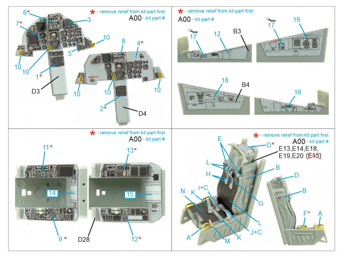 Quinta Studio QD48415 F-15D 3D-Printed coloured Interior on decal paper (Academy) 1/48 – imagen 2