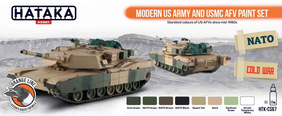 Hataka HTK-CS67 ORANGE LINE – Modern US Army and USMC AFV paint set 8x17ml – immagine 2
