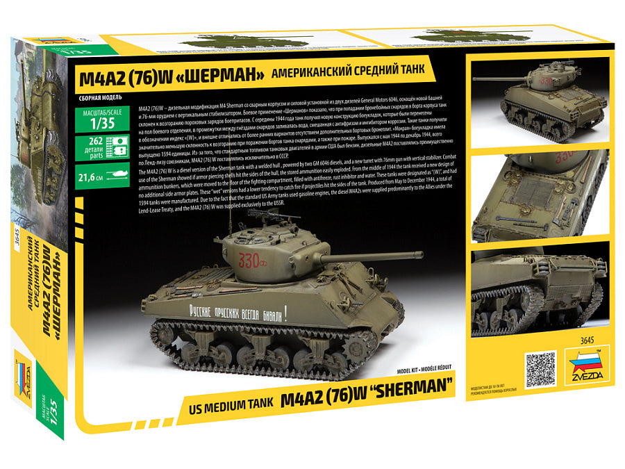Zvezda 3645 M4A2 (76)W Sherman 1/35 – immagine 2