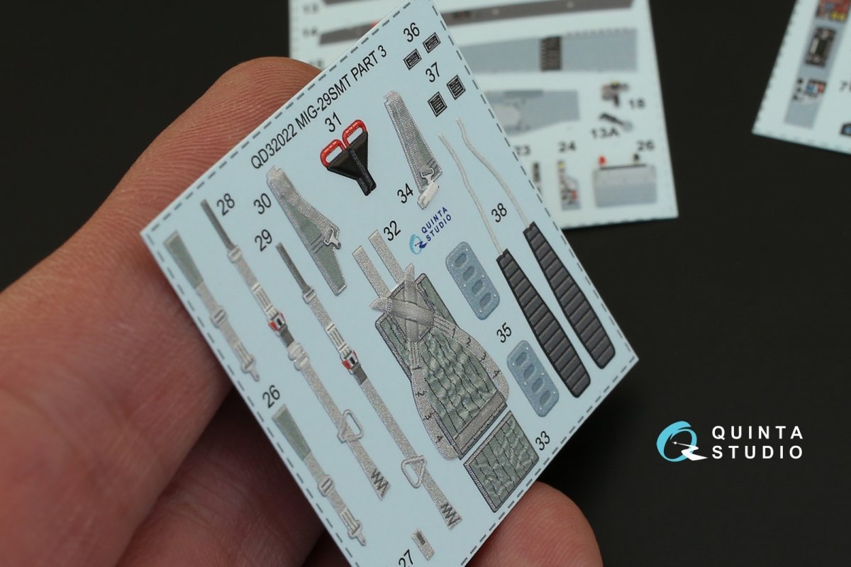 Quinta Studio QD32022 MiG-29SMT 3D-Printed &amp;amp; coloured Interior on decal paper (for Trumpeter kit) 1/32 – immagine 2