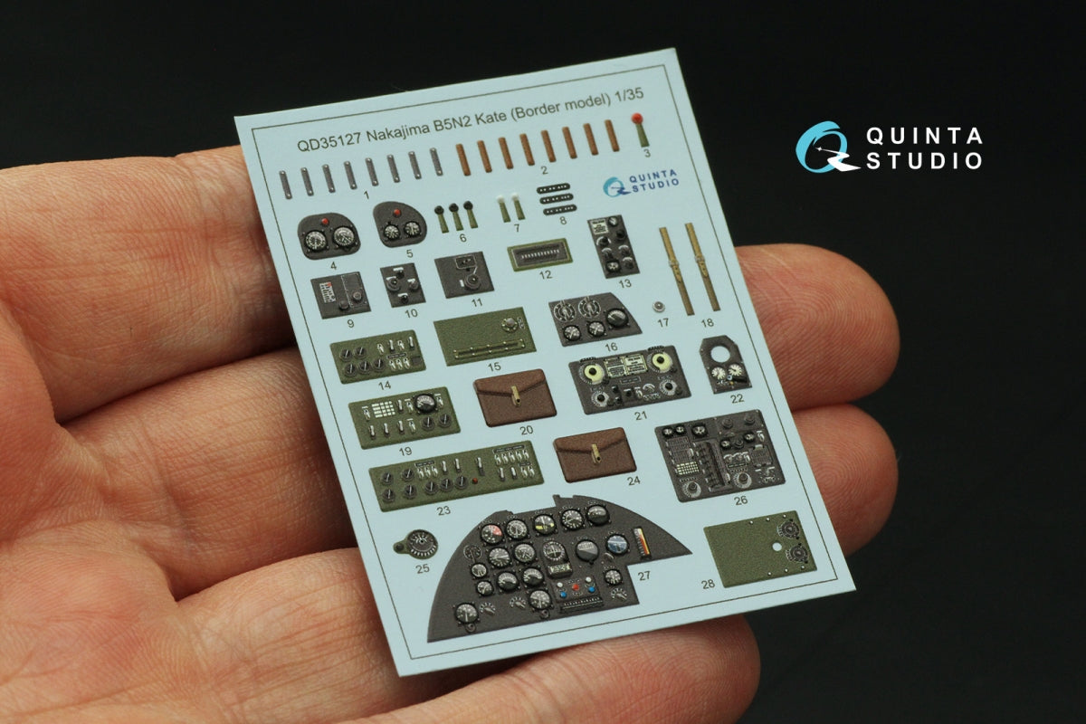 Quinta Studio QD35127 Nakajima B5N2 Kate 3D-Printed coloured Interior on decal paper (Border Model) 1/35 – immagine 4