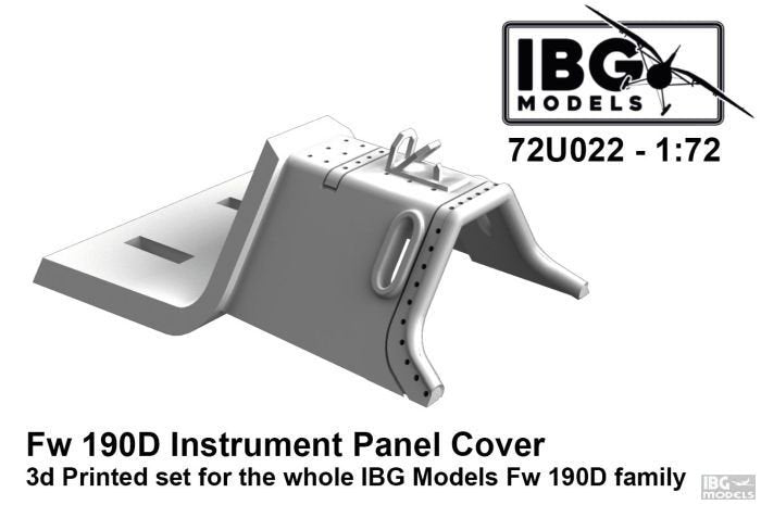 Ensemble de cache de tableau de bord imprimé en 3D IBG 72U022 pour maquettes IBG au 1/72 du Fw190D
