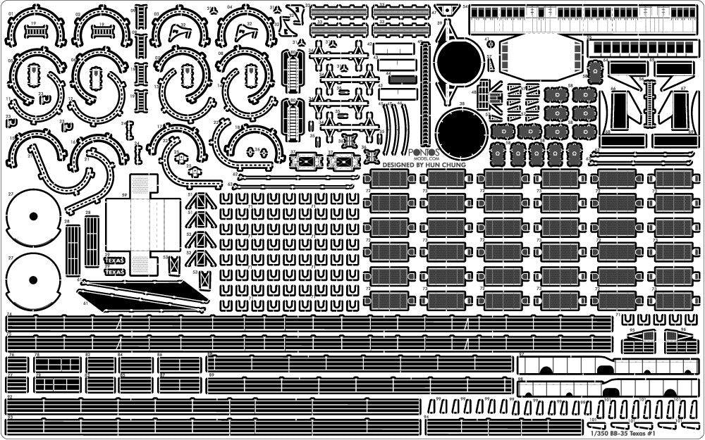 Pontos 35024FB USS BB-35 Texas 1945 Detail up set (20B Deck Blue Decl) 1/350 – Bild 14