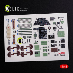 KELIK K48077 Ki-51 Sonia interior 3D decals for WingsyKits kit 1/48 – image 2