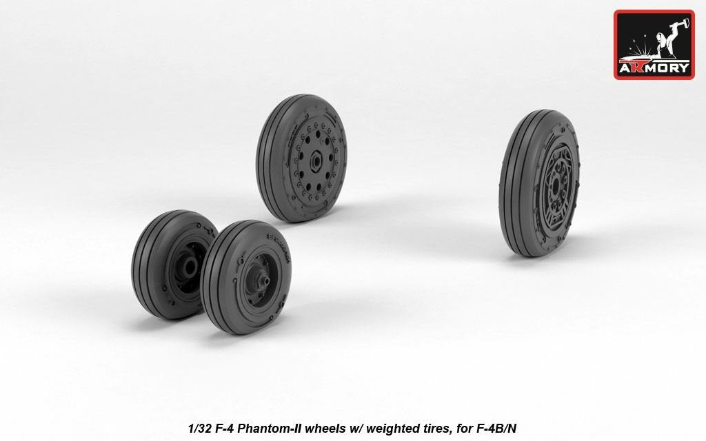 Armory Models AW32306 F-4 Phantom-II wheels w/ weighted tires, early 1/32 – Bild 3