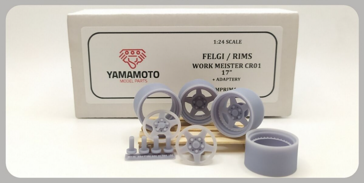 Yamamoto Model Parts YMPRIM1 Work Meister CR01 17' Rims + Adapters 1/24