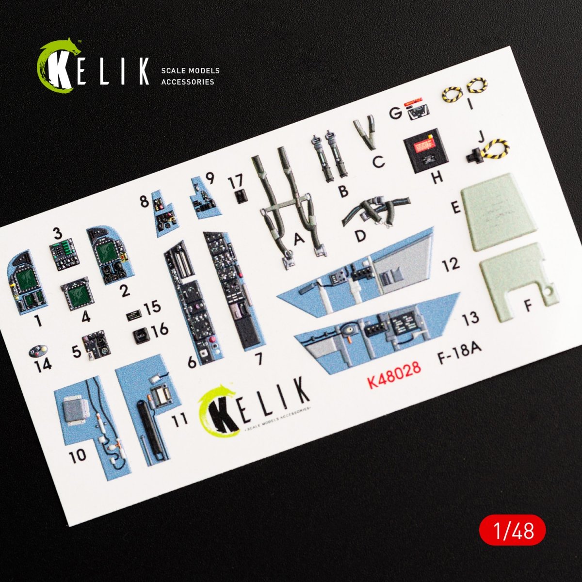 KELIK K48028 F/A-18A &amp;quot;HORNET&amp;quot; INTERIOR 3D DECALS FOR KINETIC KIT 1/48 – Bild 2
