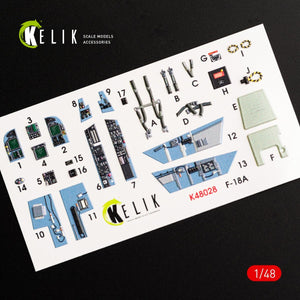 KELIK K48028 F/A-18A &amp;quot;HORNET&amp;quot; INTERIOR 3D DECALS FOR KINETIC KIT 1/48 – Bild 2
