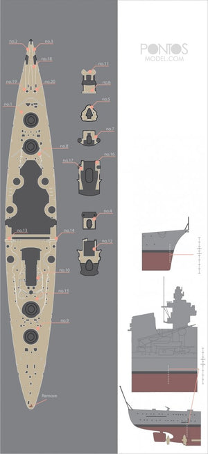 Pontos 35014WD1 DKM Tirpitz Wooden Deck set 1/350 – zdjęcie 3