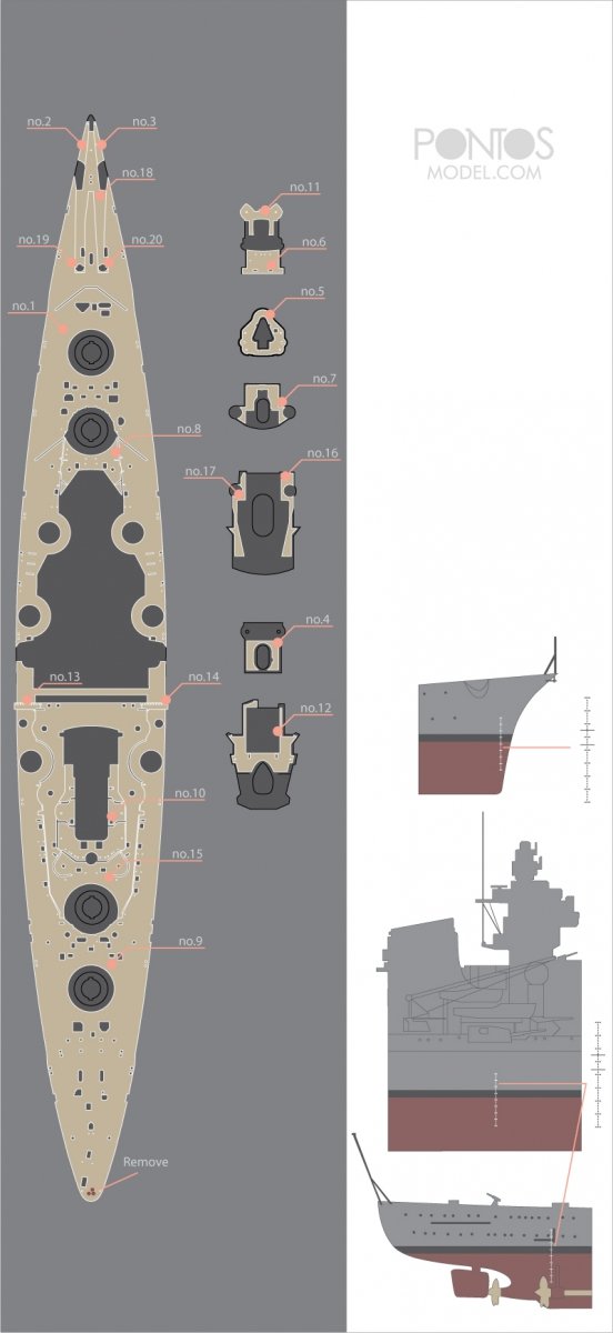 Pontos 35014WD1 DKM Tirpitz Wooden Deck set 1/350 – zdjęcie 3