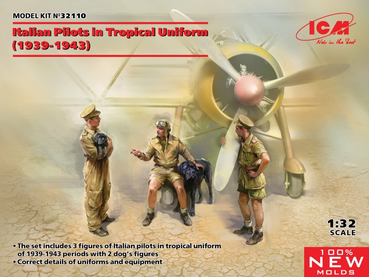 ICM 32110 Italian Pilots in tropical uniforms 1/32