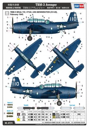 Hobby Boss 87274 TBM-3 Avenger 1/72 – immagine 6
