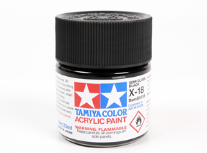 Tamiya 81018 Acryl X-18 Semi Gloss Black 23ml – immagine 2