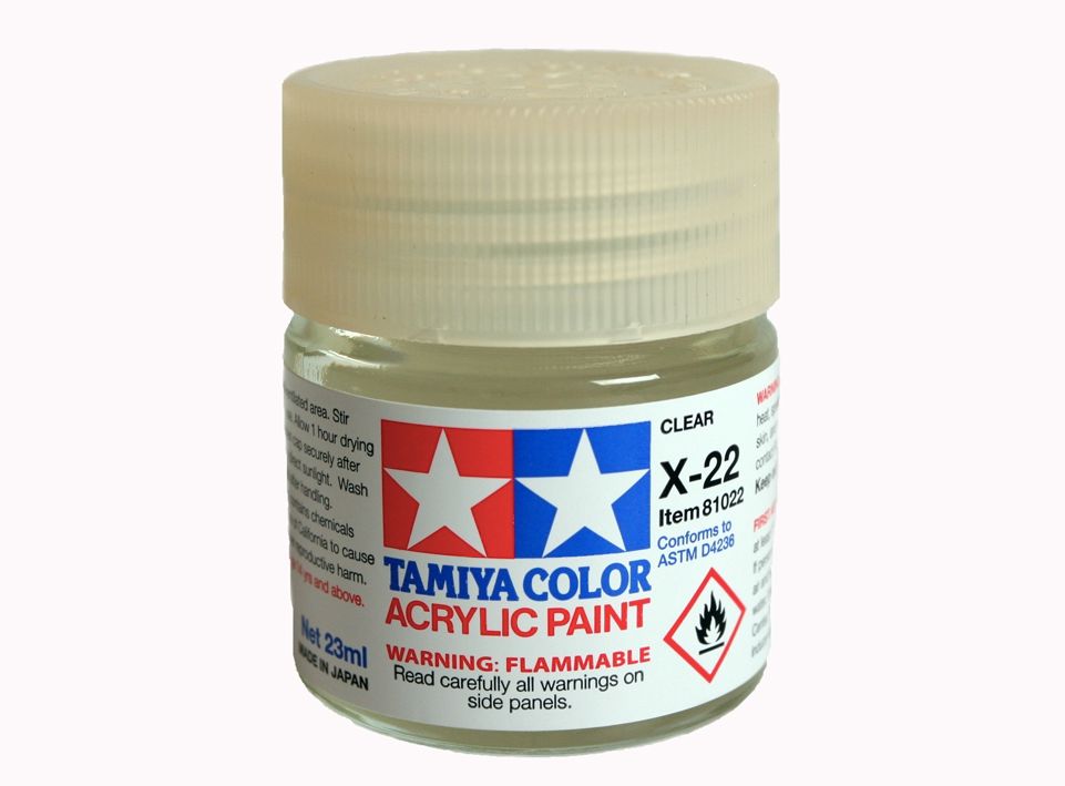 Tamiya 81022 Peinture acrylique transparente X-22 23 ml